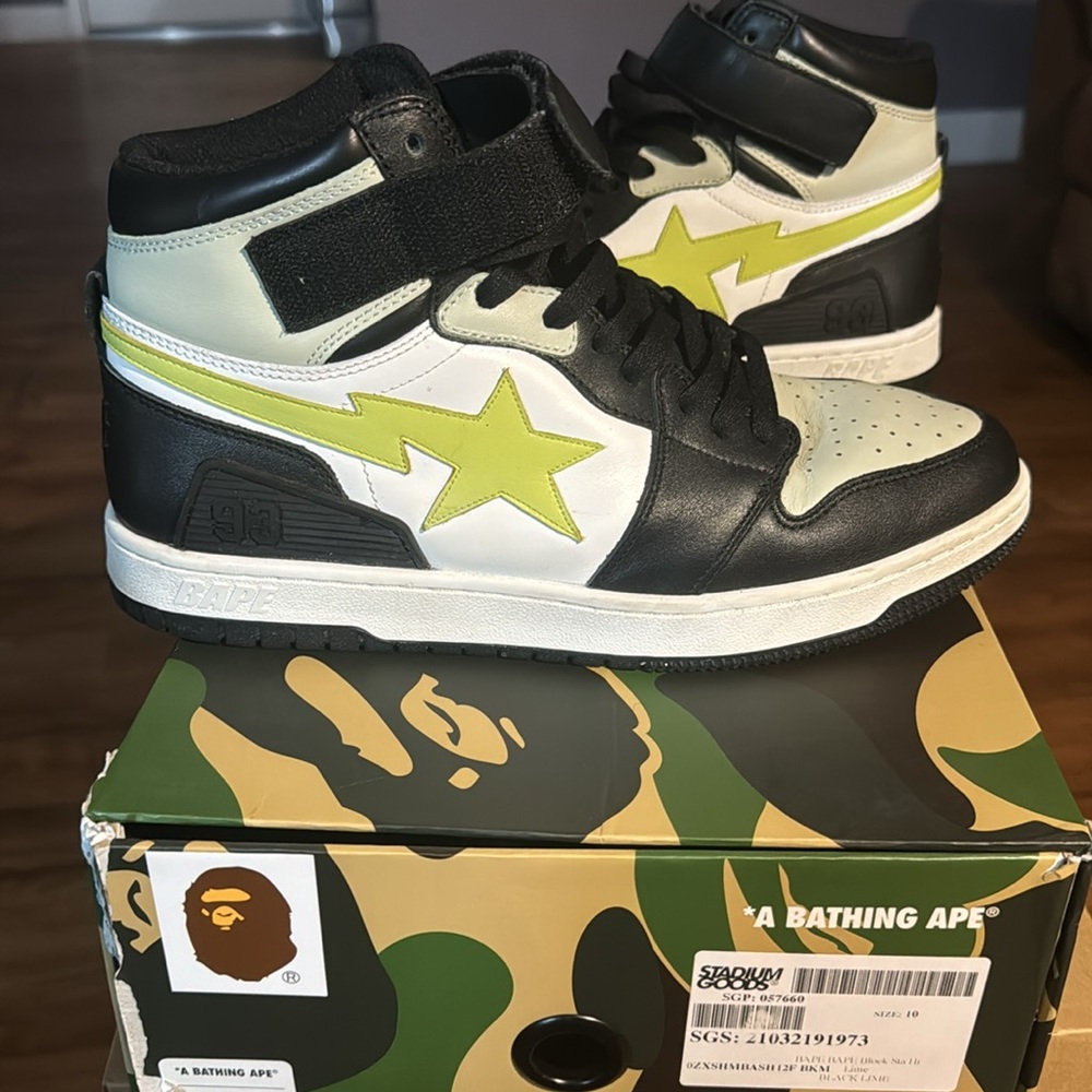100% Authentic Bape Block Sta Hi Sz. 10